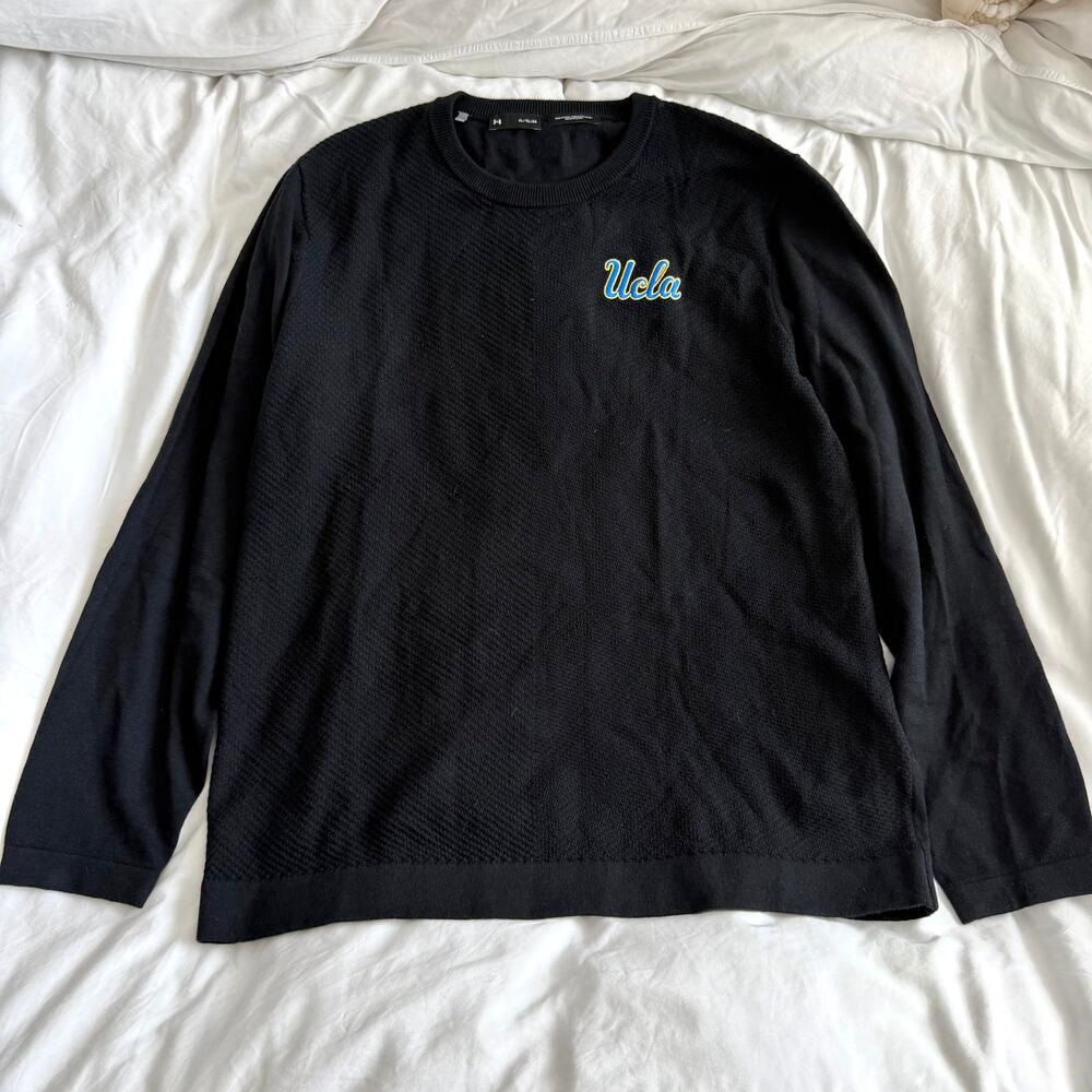 Under Armour UCLA Crewneck Thermal Medium Weight Sweater Black Size XL